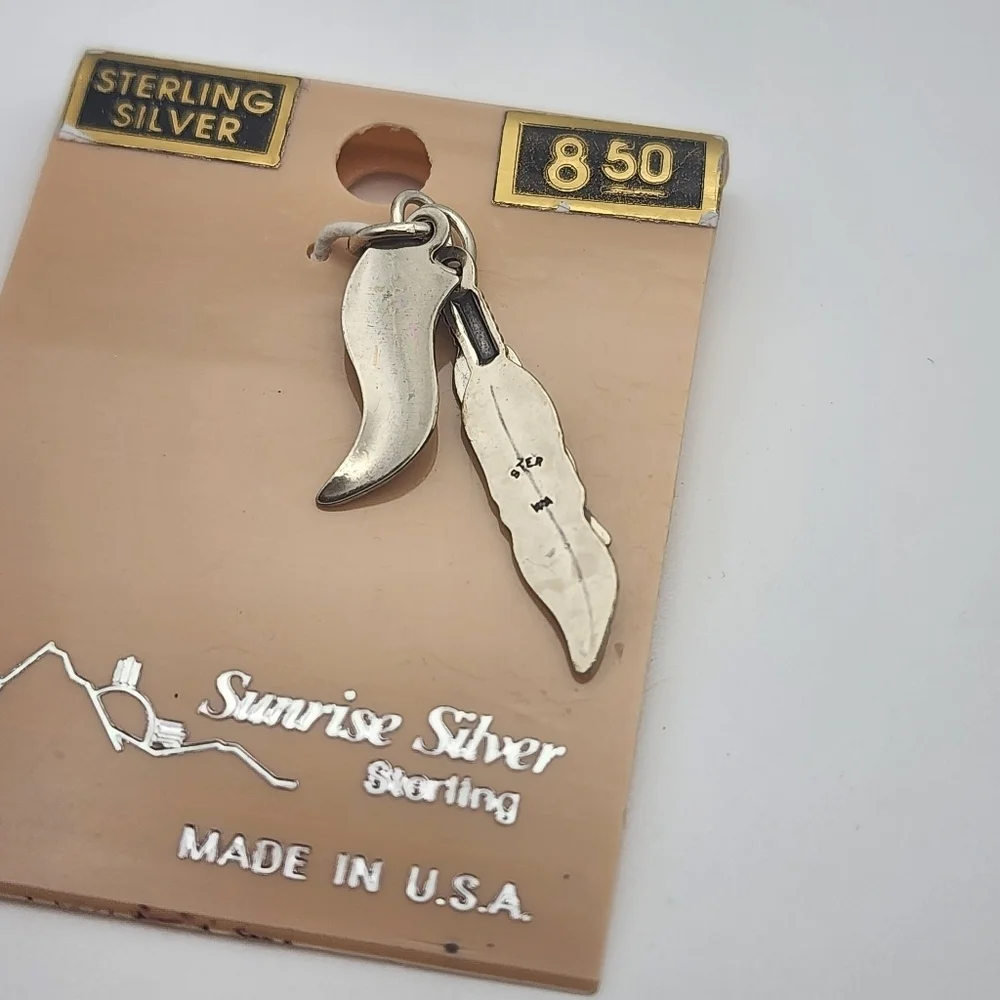 NWT Sunrise Silver Sterling Silver Branson MO Feather Charm